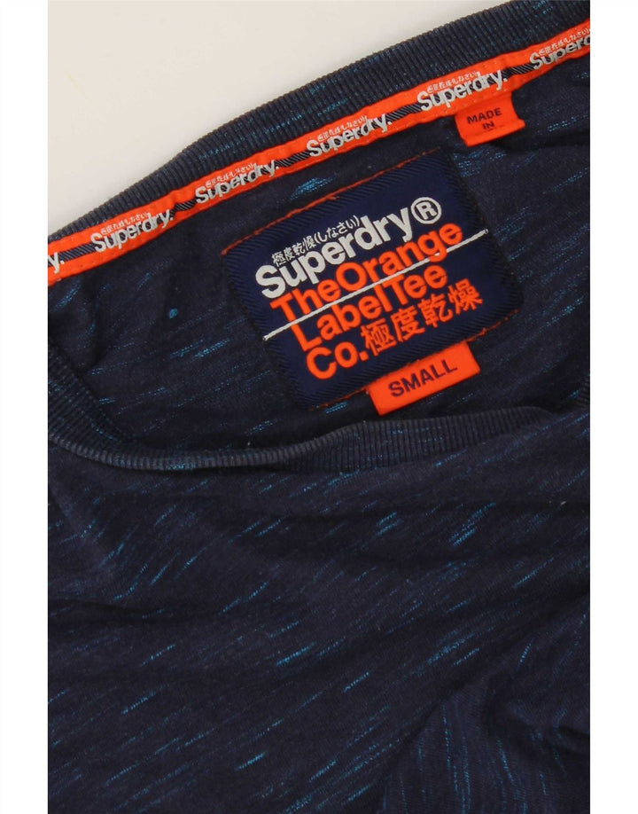 Superdry Mens T-Shirt Top Small Navy Blue Flecked
