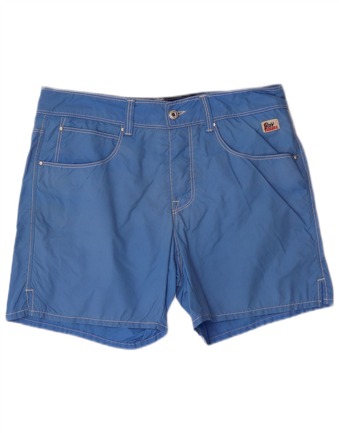 ROY ROGERS Mens Casual Shorts W34 Large Blue Polyamide