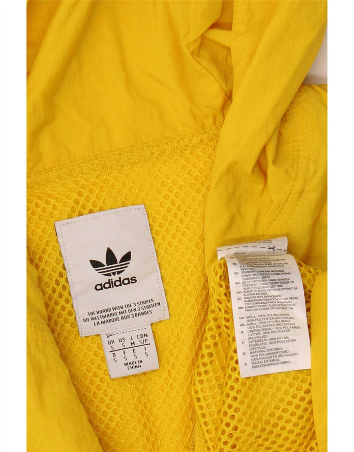 Adidas Mens Hooded Pullover Rain Jacket UK 36 Small Yellow Nylon