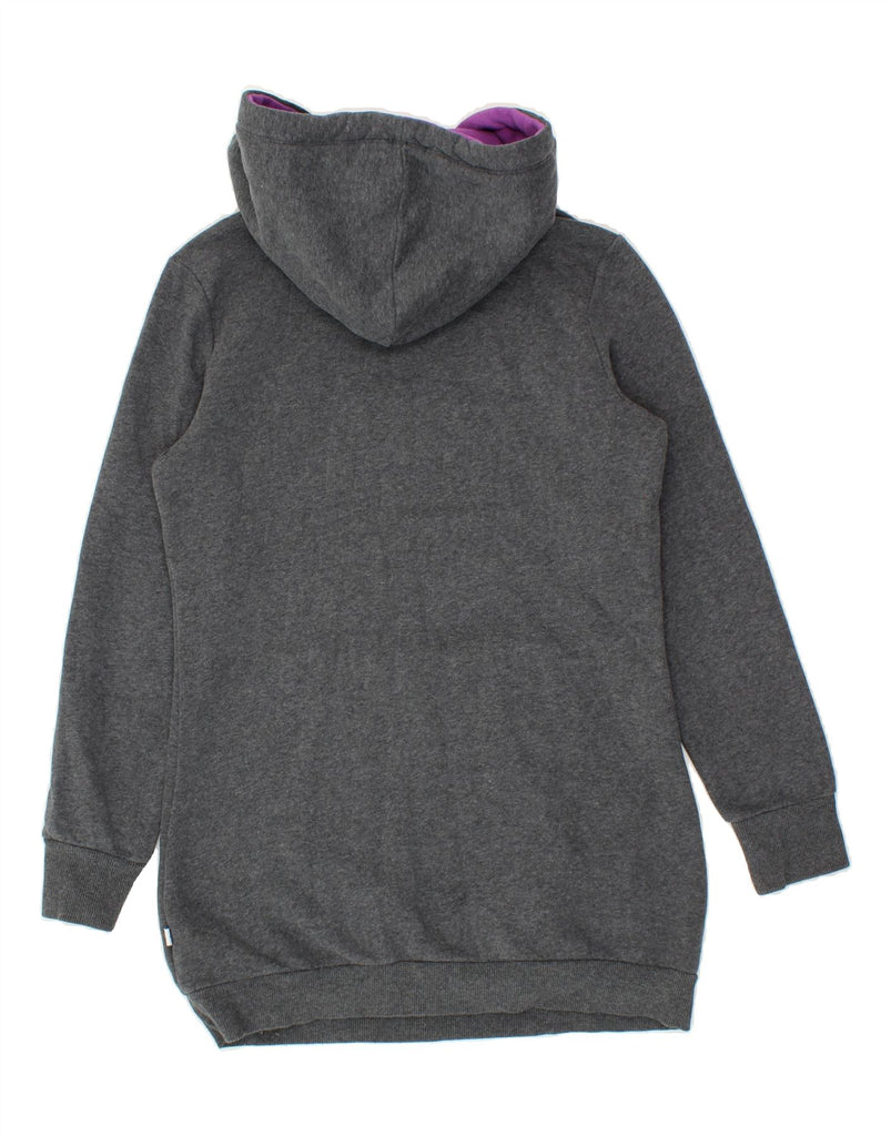 ADIDAS Womens Longline Graphic Hoodie Jumper UK 12 Medium  Grey Cotton Vintage Adidas and Second-Hand Adidas from Messina Hembry 