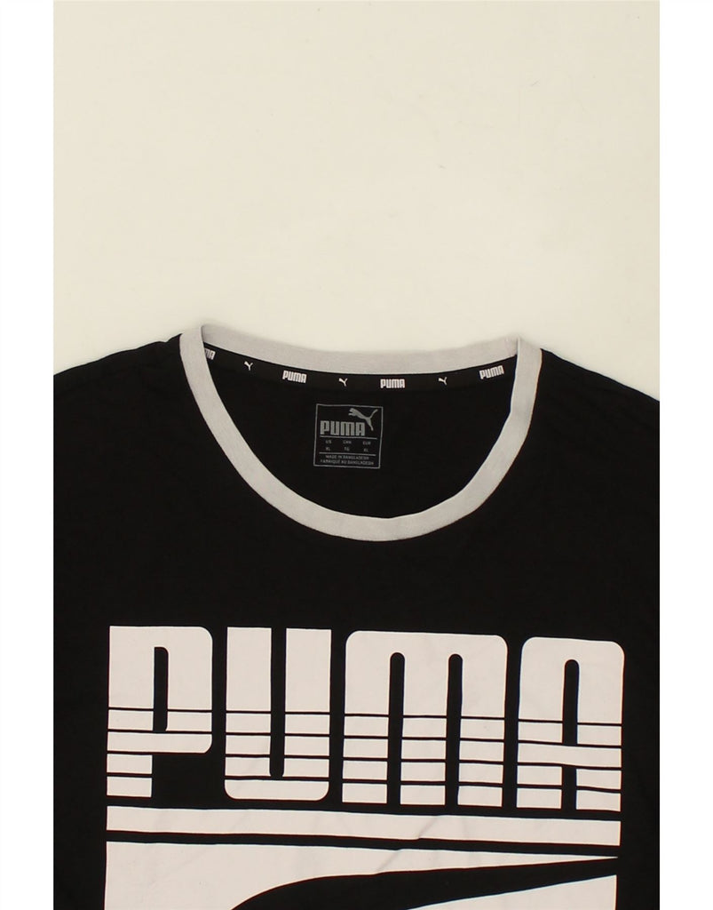 PUMA Womens Graphic T-Shirt Top UK 18 XL Black Cotton | Vintage Puma | Thrift | Second-Hand Puma | Used Clothing | Messina Hembry 