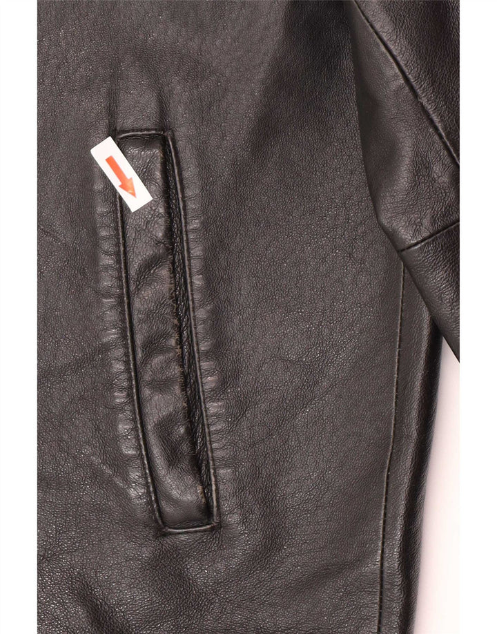 Vintage Mens Leather Jacket IT 48 Medium Black