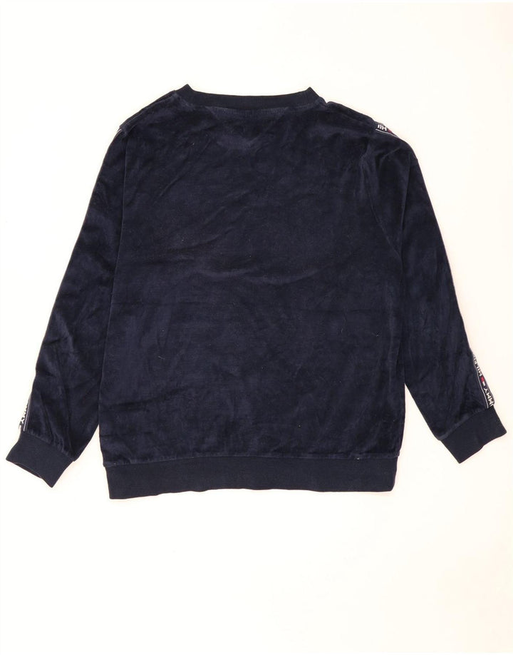 Tommy Hilfiger Mens Graphic Sweatshirt Jumper Medium Navy Blue Colourblock