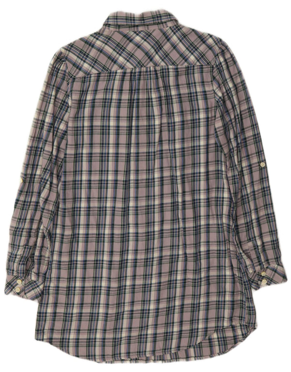 Levi's Womens Flannel Shirt Dress UK 10 Small Purple Check Cotton