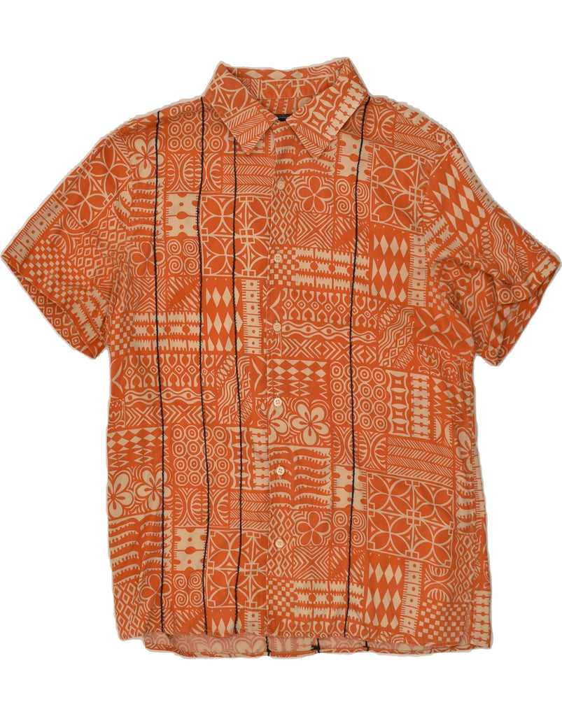 GAS Mens Abstract Pattern Short Sleeve Shirt Medium Brown | Vintage Gas | Thrift | Second-Hand Gas | Used Clothing | Messina Hembry 