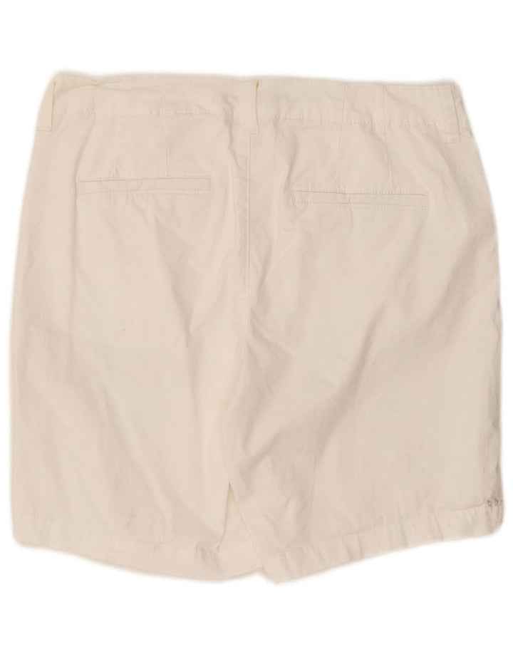 Lee Womens Mid Rise Regular Fit Casual Shorts US 10 Large W34 White Cotton