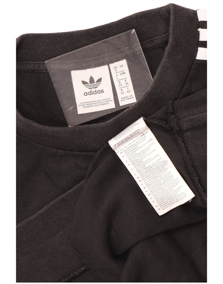 Adidas Womens Oversized Sweatshirt Jumper UK 8 Small Black Cotton