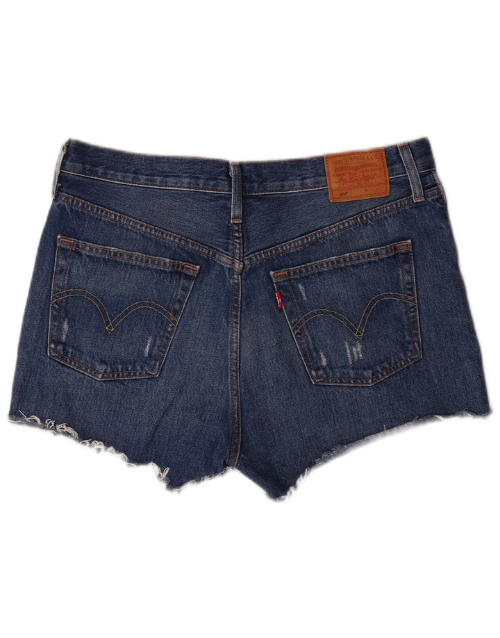 LEVI'S Womens 501 Distressed Denim Shorts W29 Medium  Blue Cotton