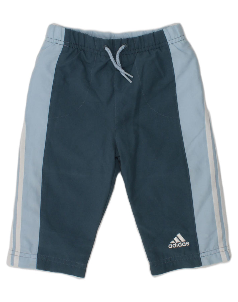 ADIDAS Baby Boys Tracksuit Trousers 6-9 Months Blue Colourblock Polyester | Vintage Adidas | Thrift | Second-Hand Adidas | Used Clothing | Messina Hembry 