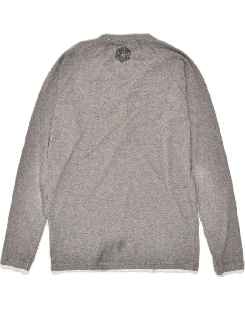 JACK & JONES Mens Top Long Sleeve Small Grey Polyester | Vintage Jack & Jones | Thrift | Second-Hand Jack & Jones | Used Clothing | Messina Hembry 