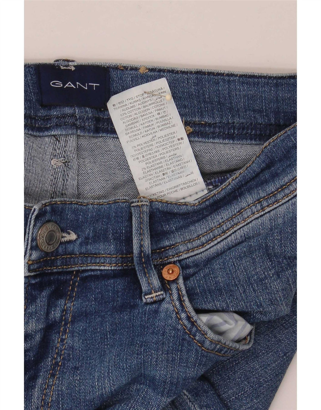 Gant Mens Slim Jeans W30 L30 Blue Cotton