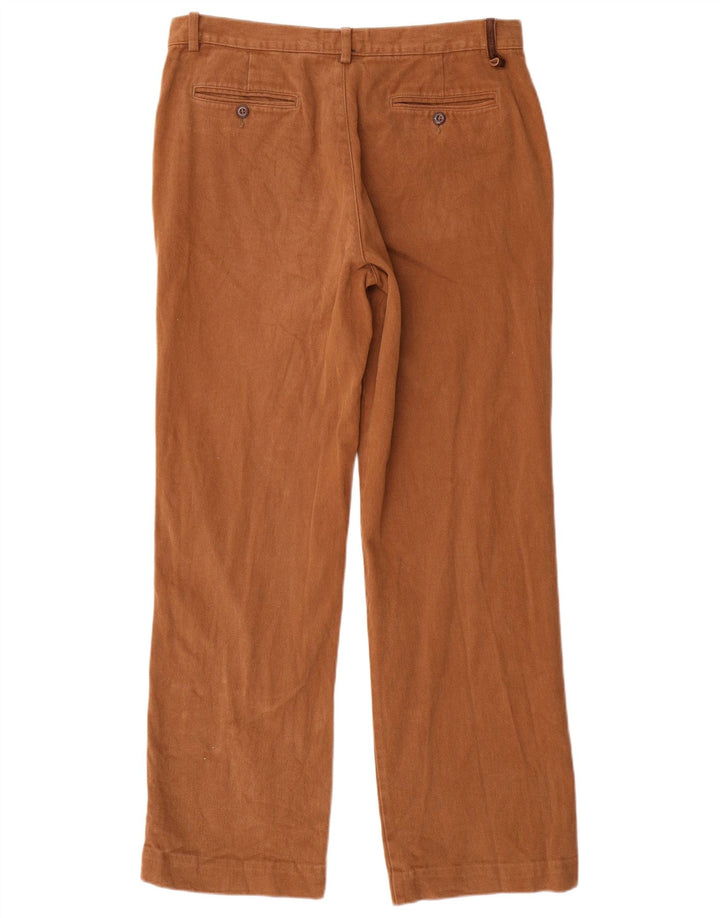 TRUSSARDI Mens Straight Chino Trousers IT 52 XL W34 L31 Brown Cotton