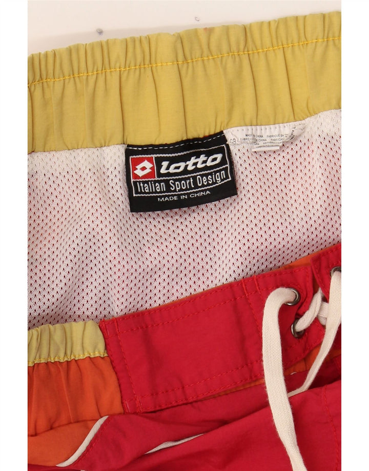 LOTTO Mens Graphic Swimming Shorts Large Red Colourblock Vintage Lotto and Second-Hand Lotto from Messina Hembry 