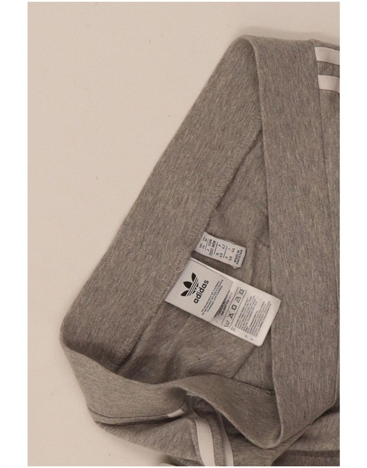 Adidas Womens Leggings UK 14 Medium Grey Flecked Cotton