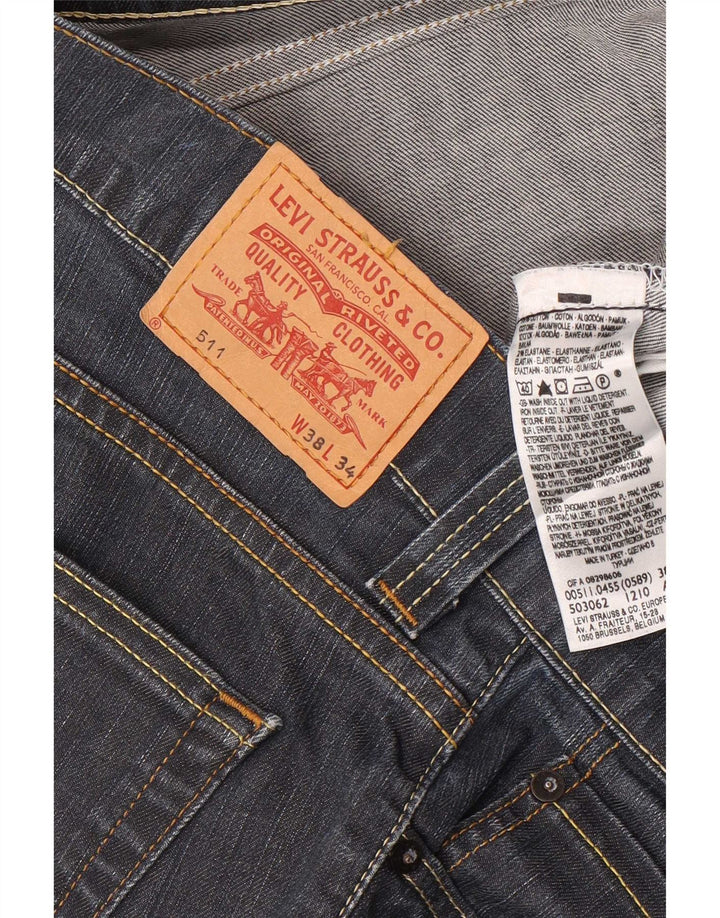Levi's Mens 511 Slim Jeans W38 L34 Navy Blue Cotton