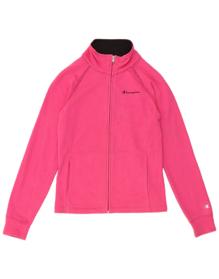 Champion Womens Tracksuit Top Jacket UK 12 Medium Pink