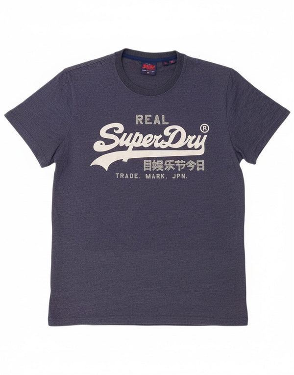 Superdry Mens Graphic T-Shirt Top XL Navy Blue Cotton