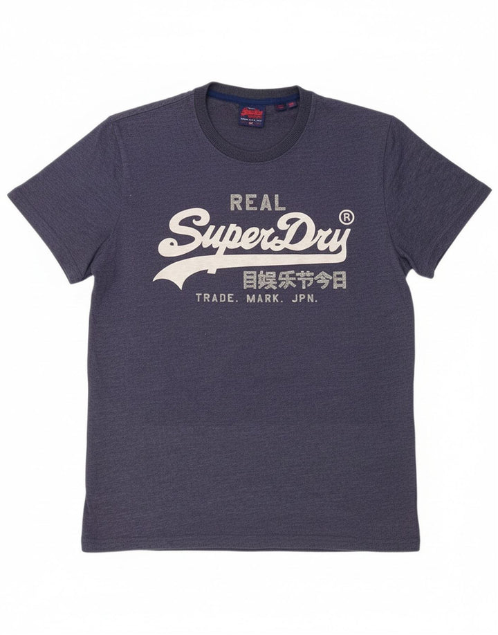 Superdry Mens Graphic T-Shirt Top XL Navy Blue Cotton