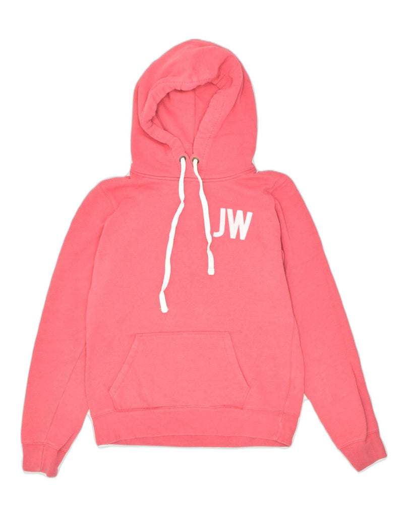 JACK WILLS Womens Graphic Hoodie Jumper UK 12 Medium Pink Cotton | Vintage | Thrift | Second-Hand | Used Clothing | Messina Hembry 