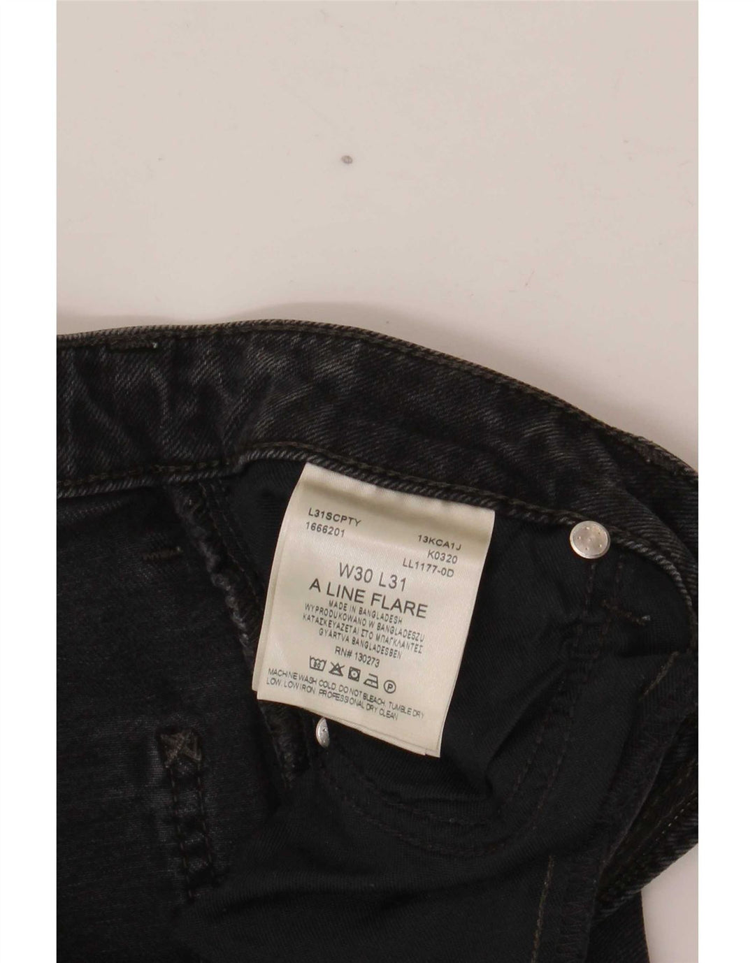 Lee Womens High Waist Flared Jeans W30 L28 Black Cotton