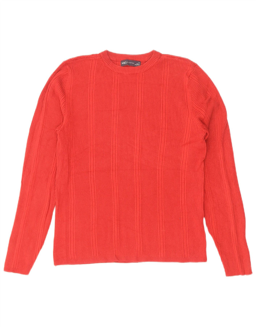 Marks & Spencer Womens Crew Neck Jumper Sweater UK 14 Medium Red Viscose