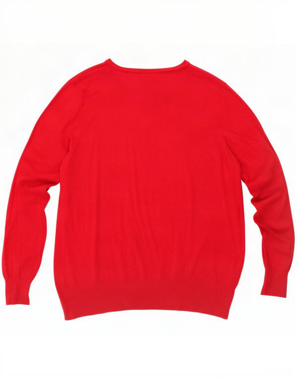 Marks & Spencer Womens Cardigan Sweater UK 22 3XL Red Viscose
