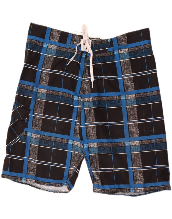Billabong Mens Swimming Shorts Large Black Check Polyester