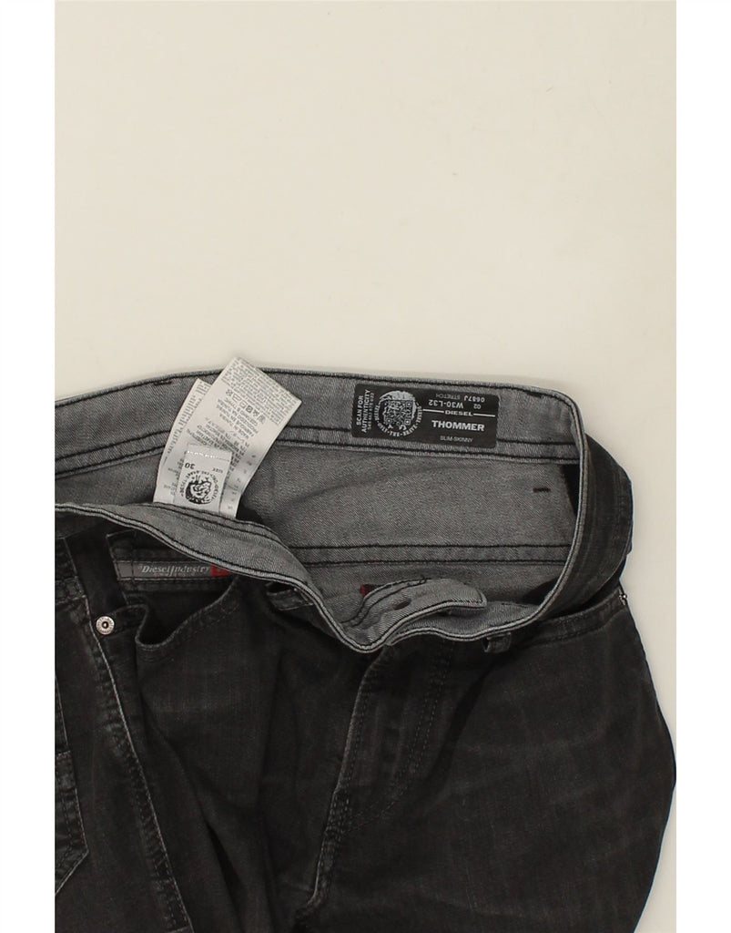 DIESEL Mens Thommer Slim Skinny Jeans W30 L32 Black Cotton | Vintage Diesel | Thrift | Second-Hand Diesel | Used Clothing | Messina Hembry 