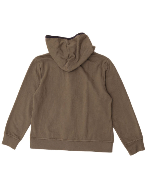 Avirex Womens Zip Hoodie Sweater UK 14 Medium Khaki Cotton