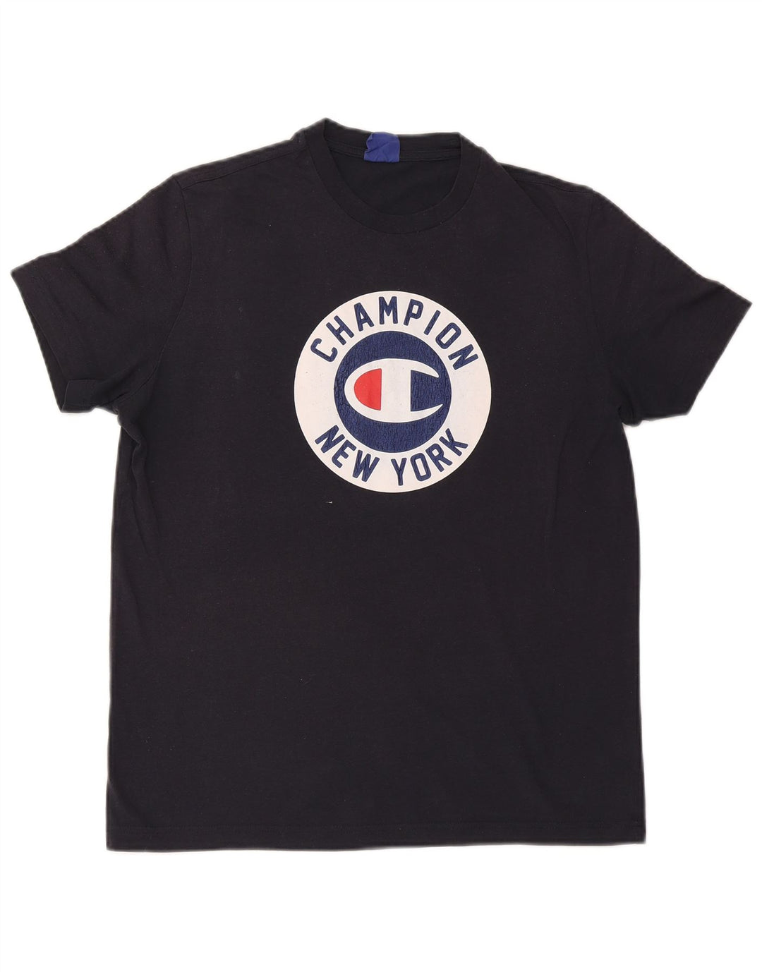 Champion Mens Graphic T-Shirt Top Medium Navy Blue