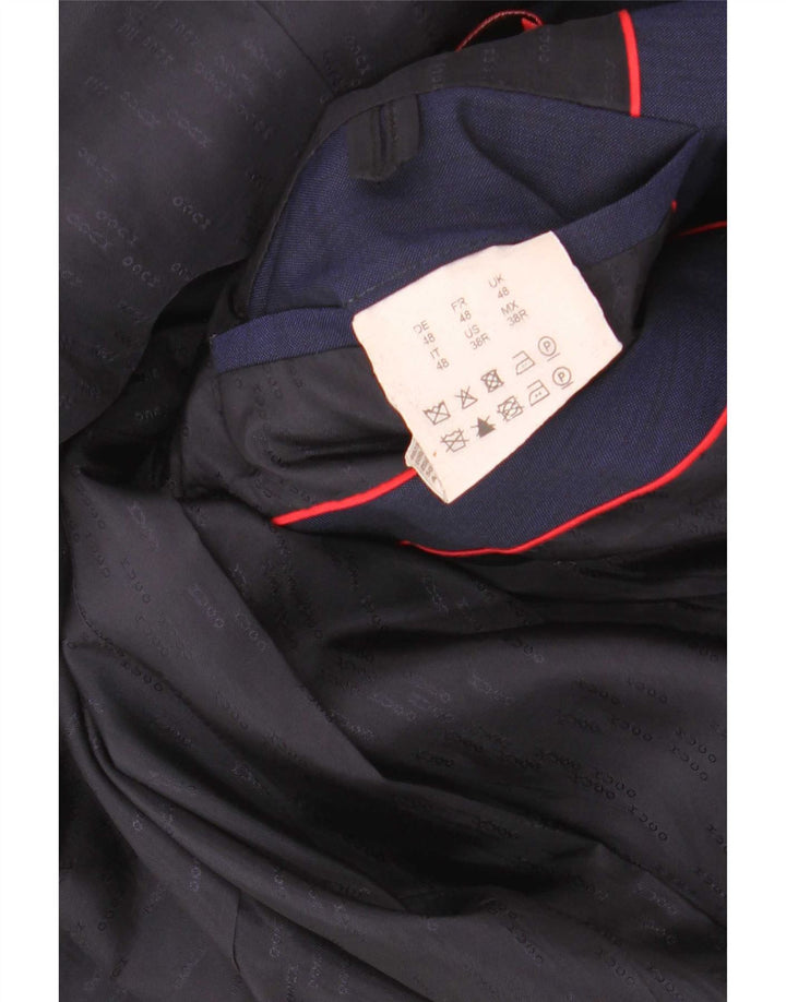 Hugo Boss Mens 2 Button Blazer Jacket EU 48 Medium Navy Blue Wool