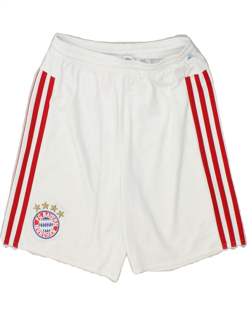 ADIDAS Boys FC Bayern Munchen Sport Shorts 11-12 Years White Polyester | Vintage Adidas | Thrift | Second-Hand Adidas | Used Clothing | Messina Hembry 