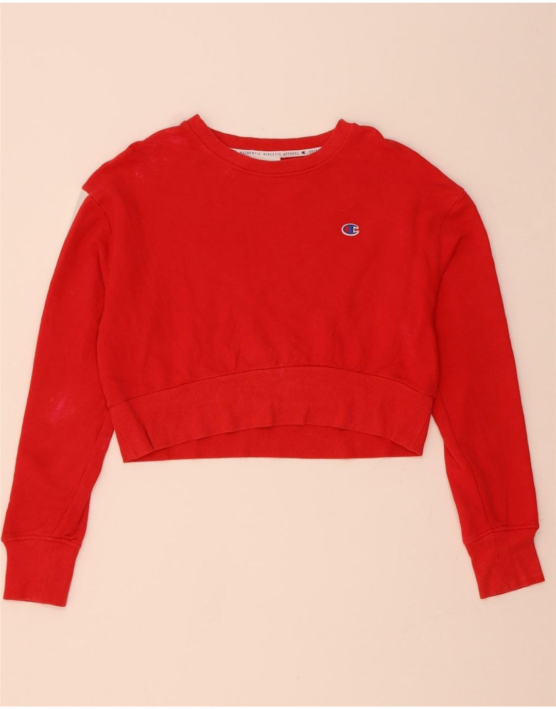 CHAMPION Womens Oversized Graphic Sweatshirt Jumper UK 10 Small Red Vintage Champion and Second-Hand Champion from Messina Hembry 