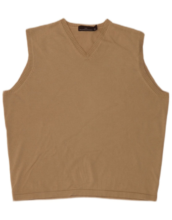 Zara Mens Vest Tank Top Large Beige