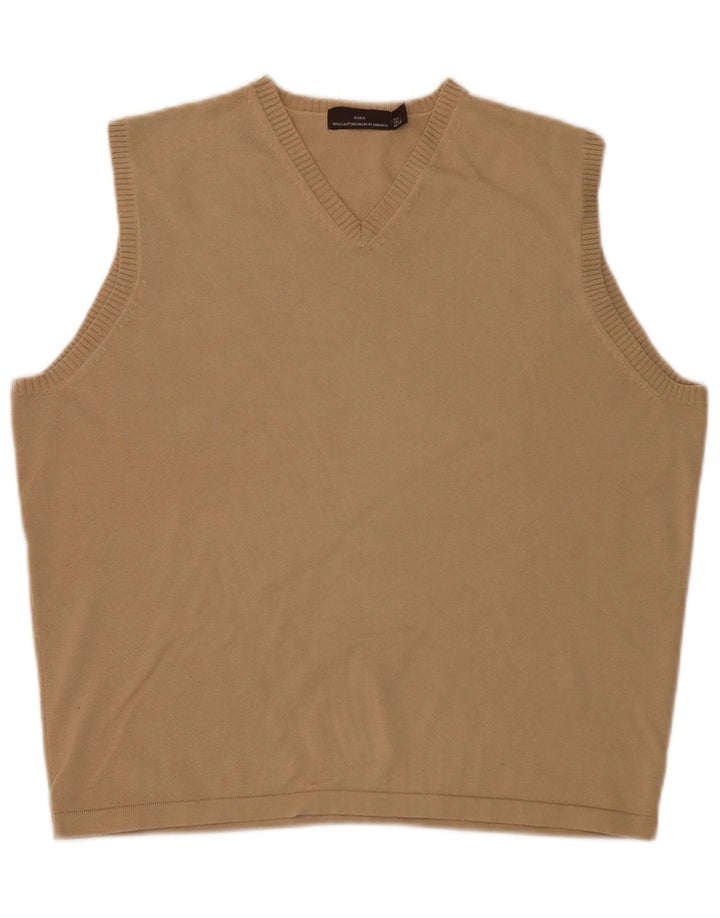 Zara Mens Vest Tank Top Large Beige