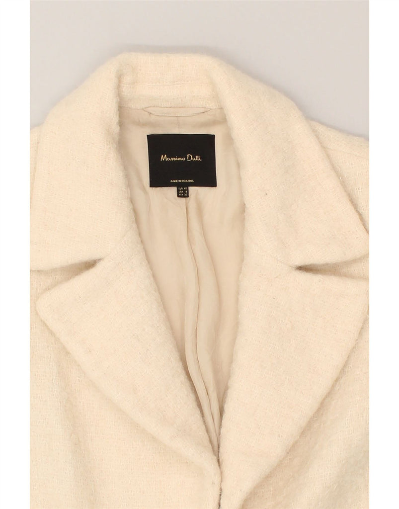 MASSIMO DUTTI Womens Overcoat EU 40 Medium Off White Viscose | Vintage Massimo Dutti | Thrift | Second-Hand Massimo Dutti | Used Clothing | Messina Hembry 