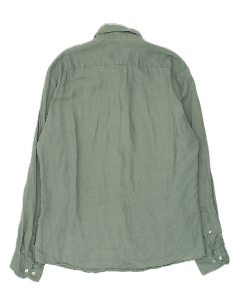 JULES Mens Fitted Shirt Large Green | Vintage Jules | Thrift | Second-Hand Jules | Used Clothing | Messina Hembry 