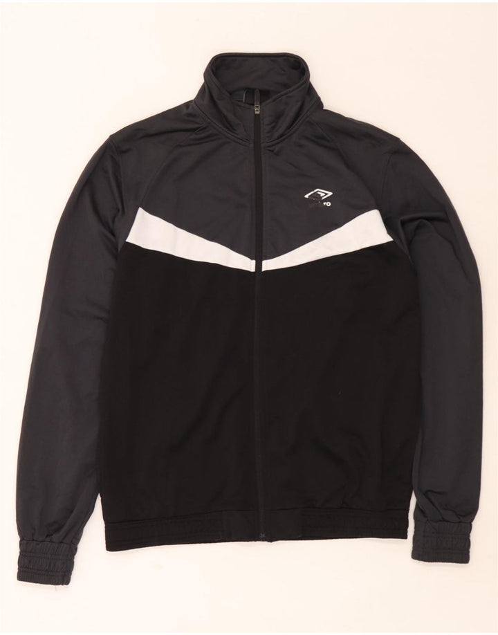 Umbro Mens Tracksuit Top Jacket XL Black Colourblock Polyester
