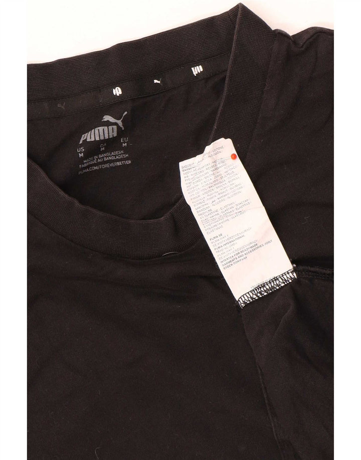 Puma Mens Graphic T-Shirt Top Medium Black Cotton