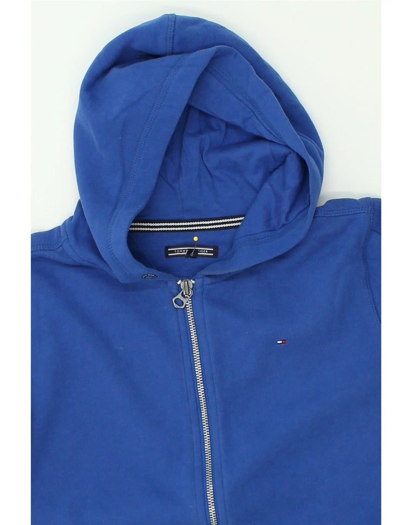 TOMMY HILFIGER Boys Graphic Zip Hoodie Sweater 11-12 Years Blue Cotton | Vintage Tommy Hilfiger | Thrift | Second-Hand Tommy Hilfiger | Used Clothing | Messina Hembry 