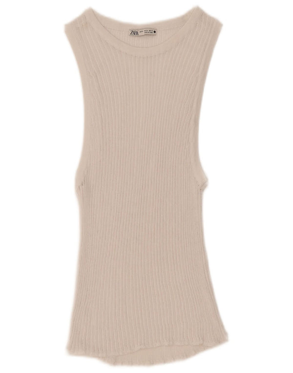 Zara Womens Vest Top UK 14 Medium White