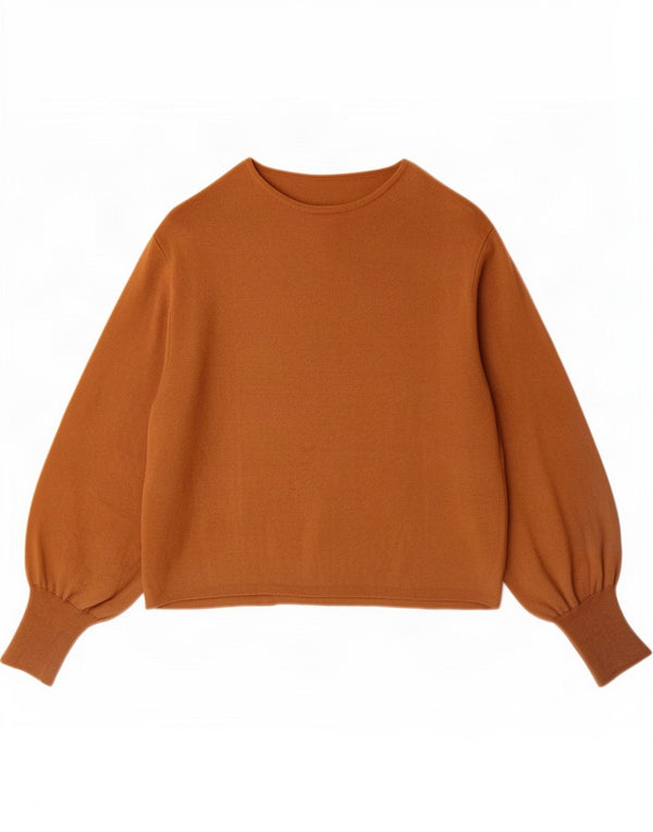 Marks & Spencer Womens Boat Neck Jumper Sweater UK 14 Medium Brown Viscose