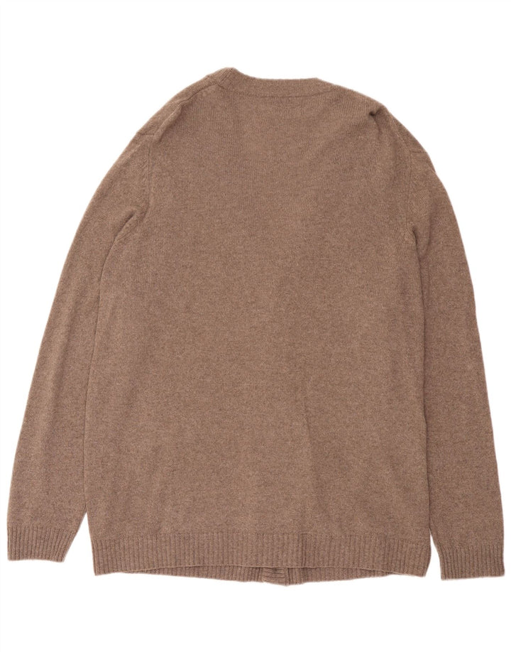 Marks & Spencer Mens Cardigan Sweater 2XL Brown Flecked Wool