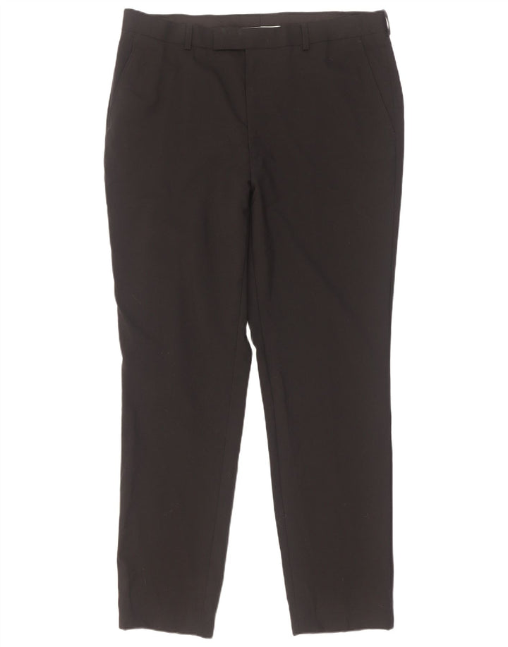 French Connection Mens Slim Fit Suit Trousers W36 L31 Black Polyester