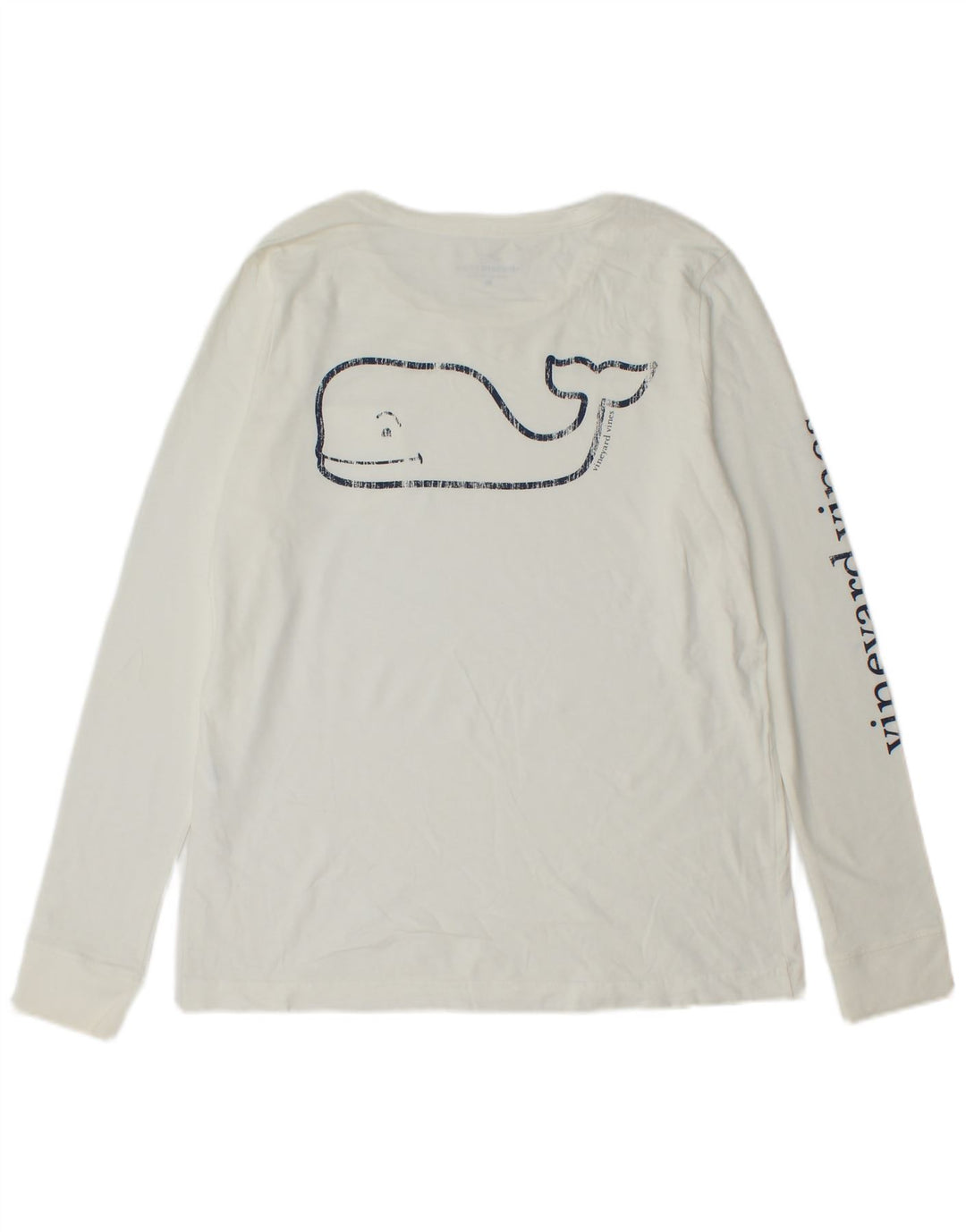 VINEYARD VINES Mens Graphic Top Long Sleeve Medium White Cotton