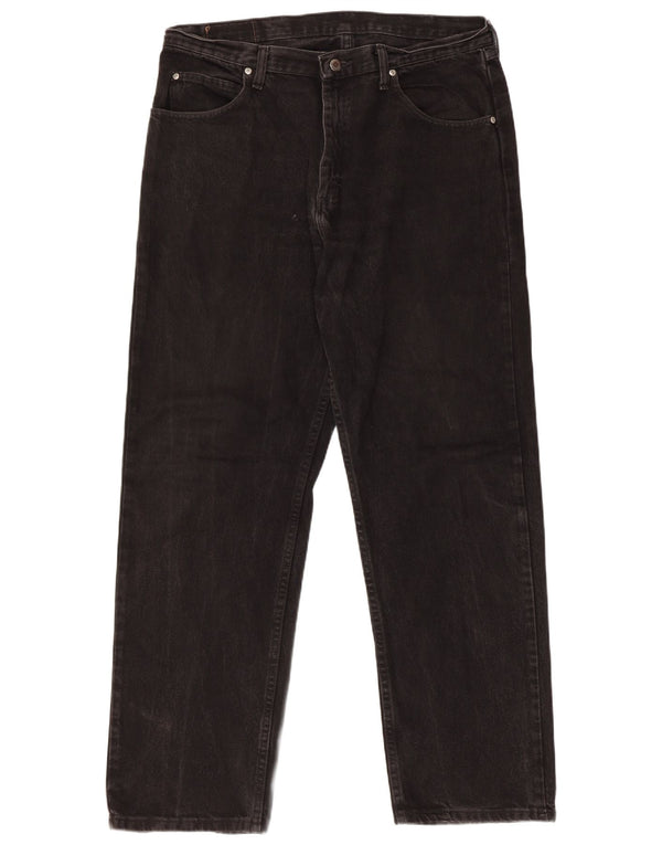 Wrangler Mens Relaxed Fit Straight Jeans W36 L32 Black Cotton