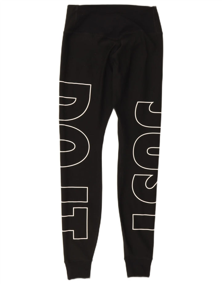 Nike Womens Dri Fit Graphic Leggings UK 6 XS Black Polyester
