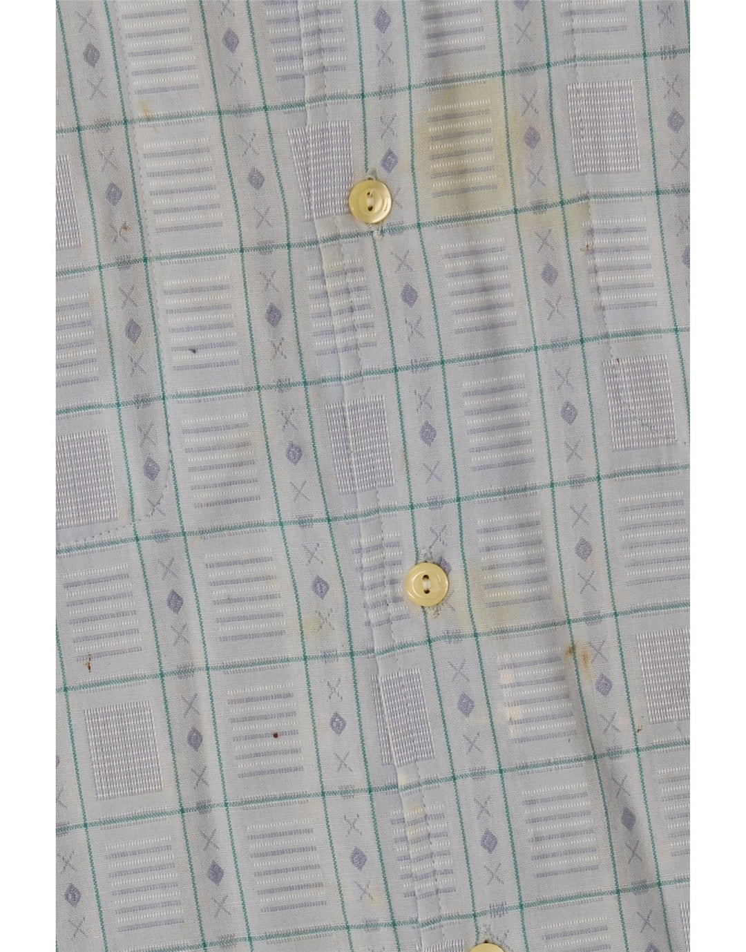 Wampum Mens Checked  Shirt Small Blue Fair Isle