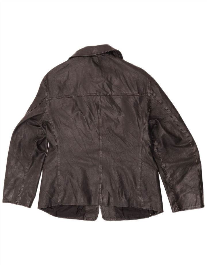 Sasch Womens Leather Jacket UK 14 Large Black Leather