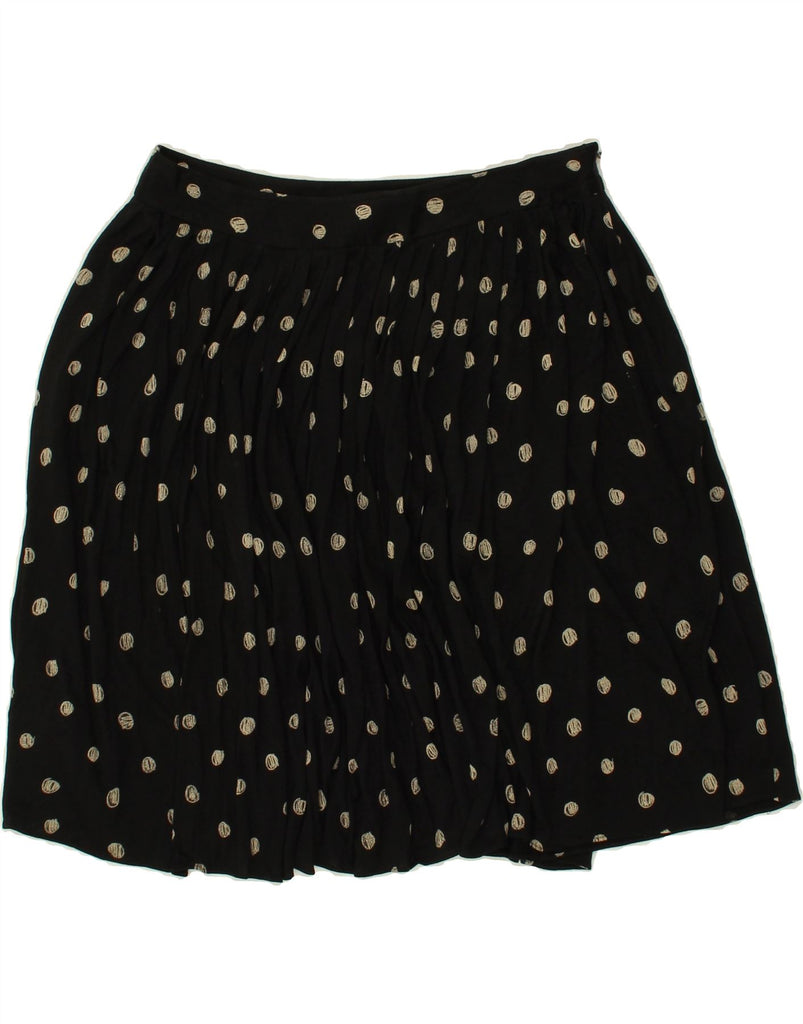 MOSCHINO Womens Flared Skirt UK 10 Small W28 Black Polka Dot Silk | Vintage Moschino | Thrift | Second-Hand Moschino | Used Clothing | Messina Hembry 